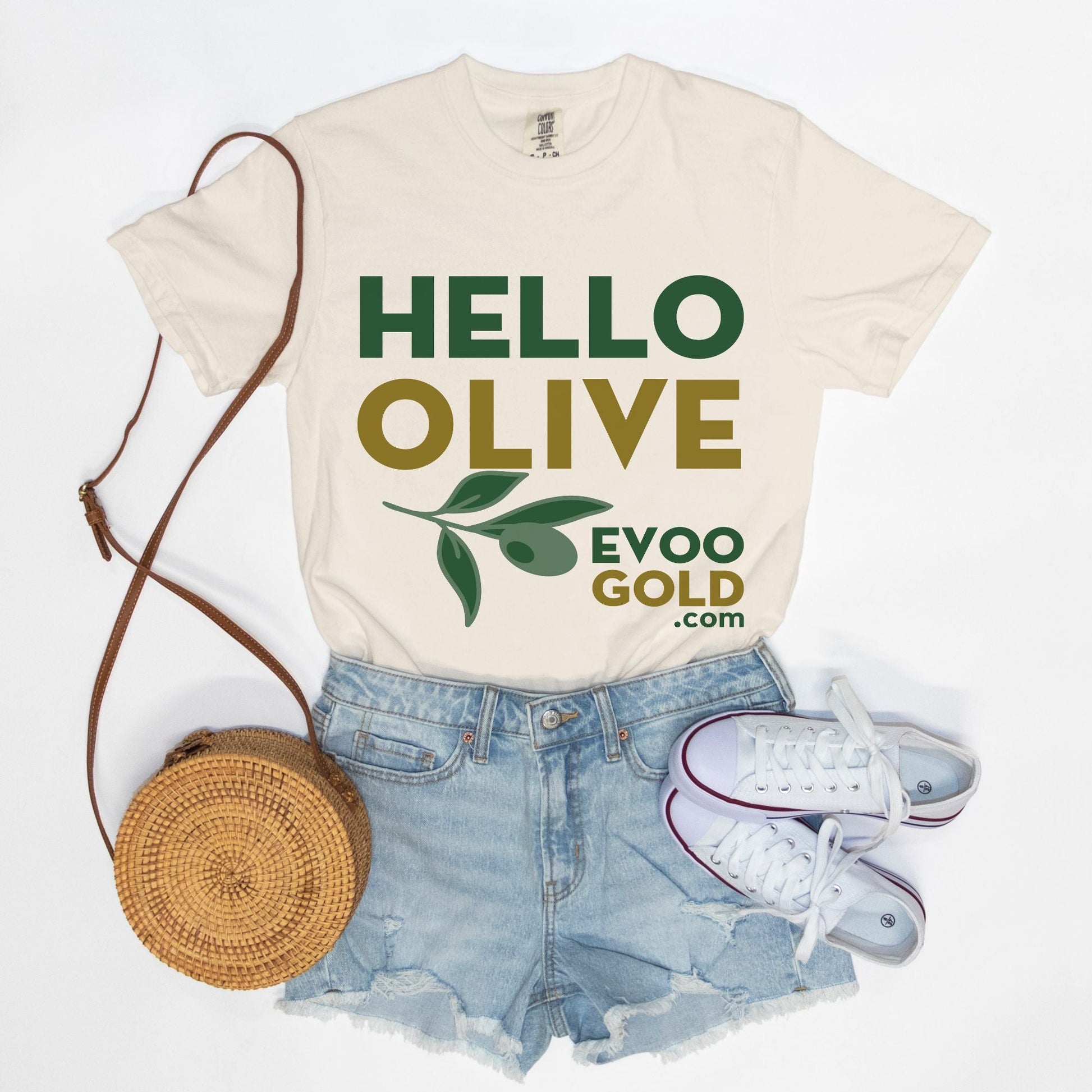 HELLO OLIVE T-SHIRT - Premium Clothing from EVOO GOLD - Just $18.50! Shop now at EVOO GOLD