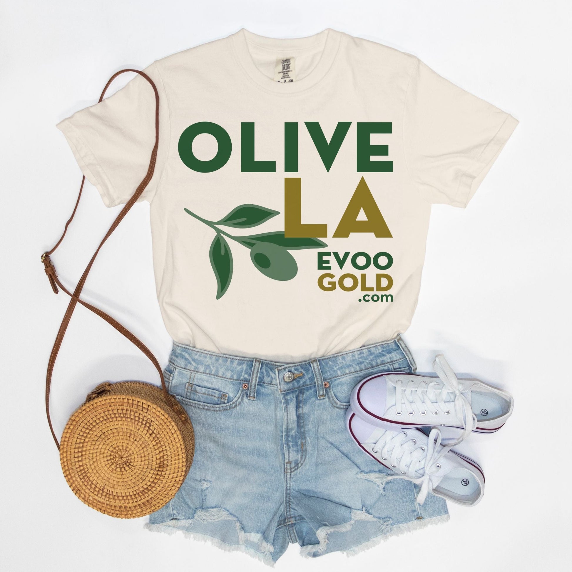 OLIVE LA T-SHIRT - Premium Clothing from EVOO GOLD - Just $18.50! Shop now at EVOO GOLD